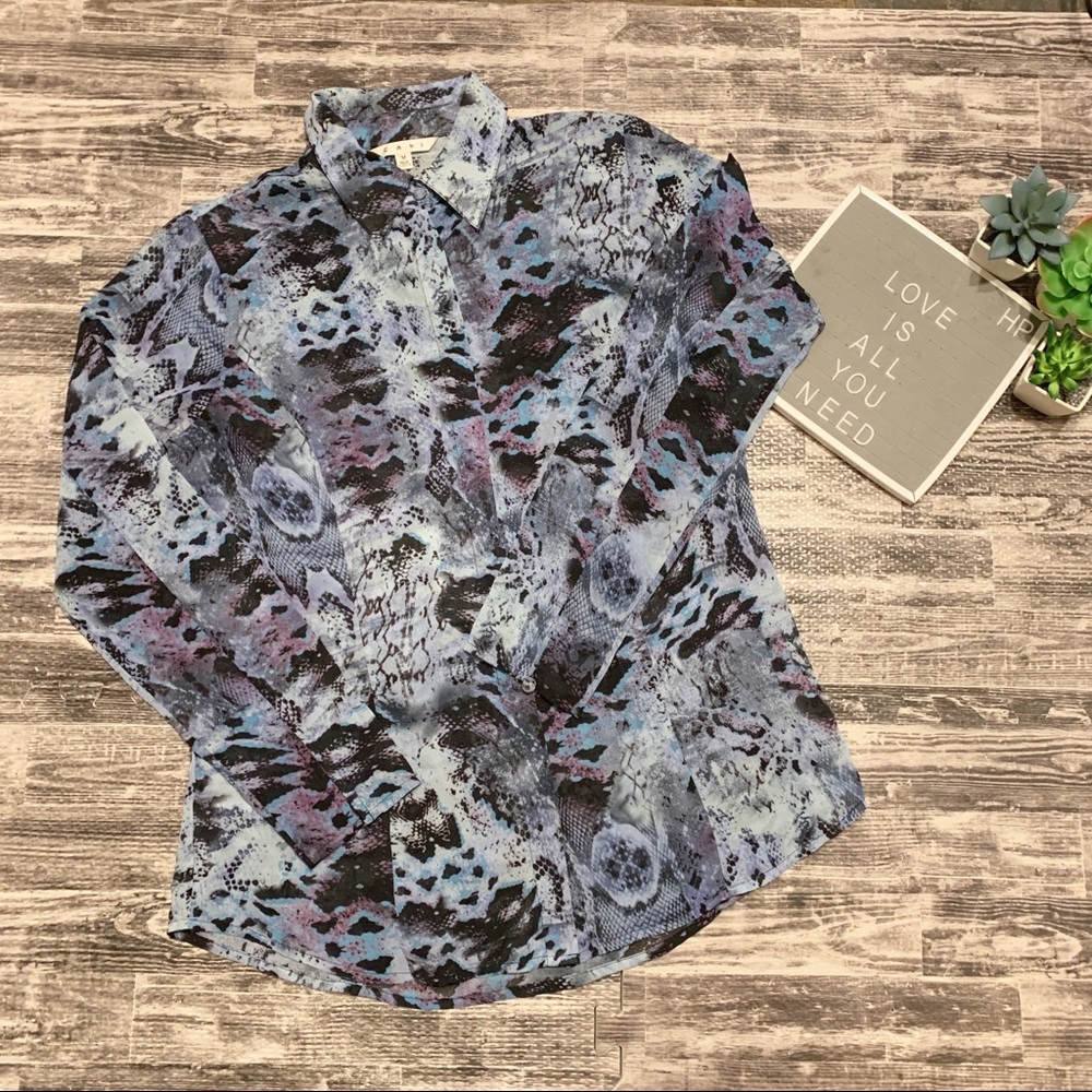 CAbi Style 609 Snake Python Animal Print Button Up - Picture 3 of 8